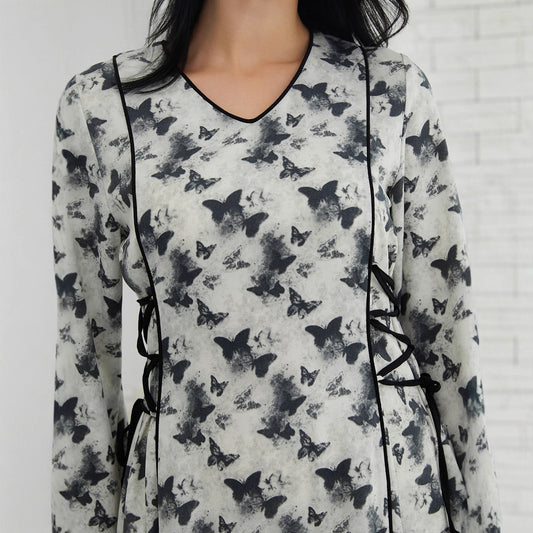 Fashion Printed Muslim Robe Abaiya Dress