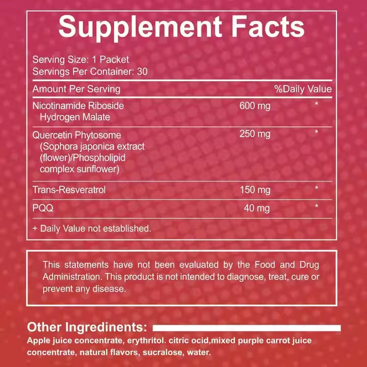 NAD Liquid Supplement Nicotinamide Riboside Supplement With Collagen Immune System Support 30 Sticks