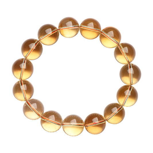 Natural 7A Grade Citrine Scattered Beads Ball Bracelet