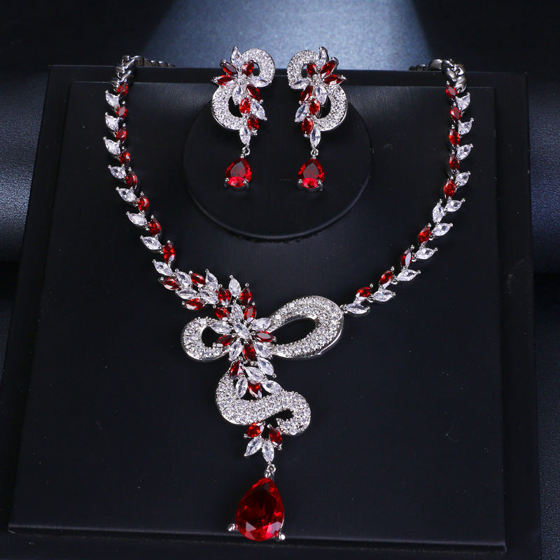 Luxury Jewelry Natural Zircon Set Bridal Wedding Accessories