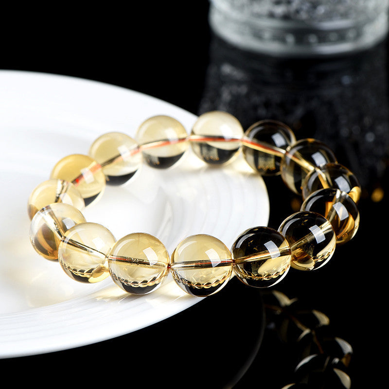 Natural 7A Grade Citrine Scattered Beads Ball Bracelet