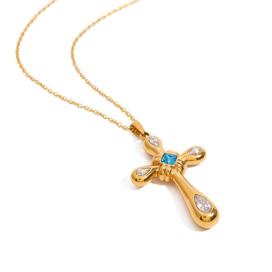 Zircon Titanium SS Necklace Light Luxury High-grade Jewelry