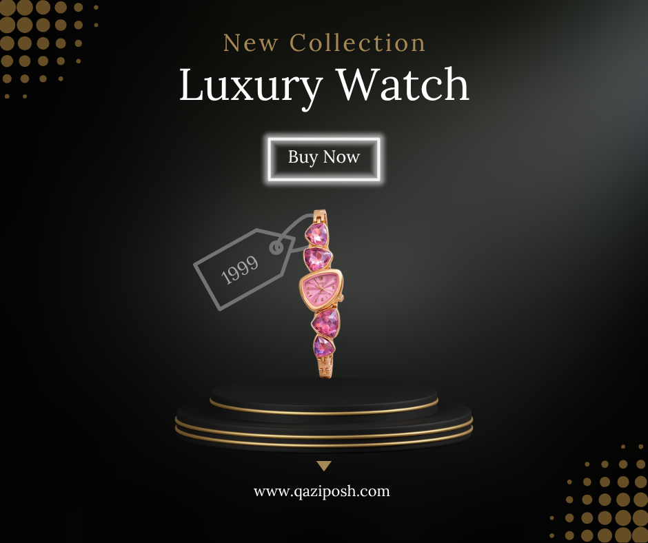 3D Crystal Stones Bracelet Style Watch for Women