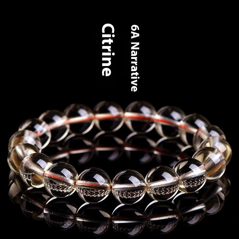 Natural 7A Grade Citrine Scattered Beads Ball Bracelet