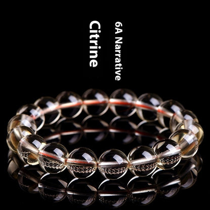 Natural 7A Grade Citrine Scattered Beads Ball Bracelet