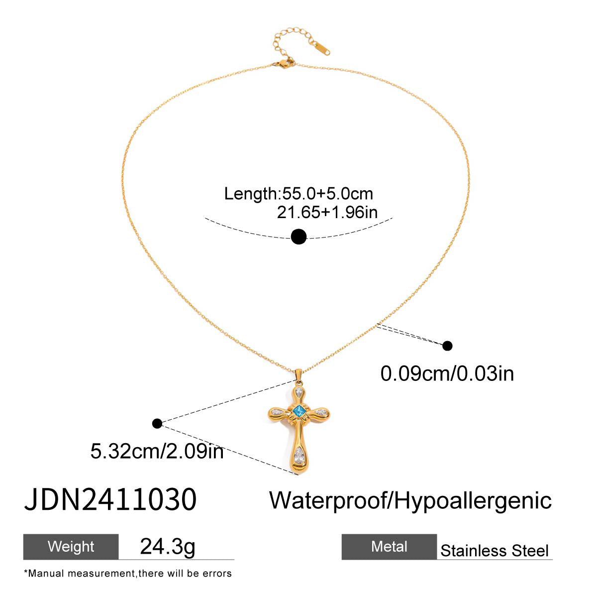 Zircon Titanium SS Necklace Light Luxury High-grade Jewelry