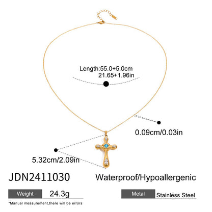 Zircon Titanium SS Necklace Light Luxury High-grade Jewelry