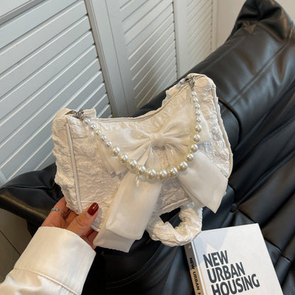 Posh Girls Pearl Bow New Underarm Bag