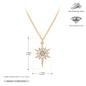 S925 Sterling Silver Inlaid Stone Eight-pointed Stars Pendant Necklace