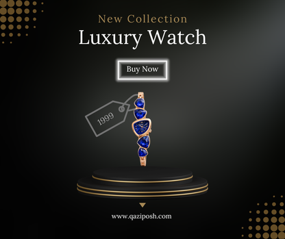 3D Crystal Stones Bracelet Style Watch for Women