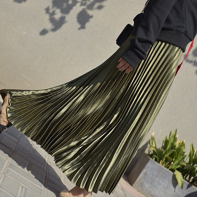 Pleated Skirt Skirt Spring And Summer New High Waist Retro Fashion