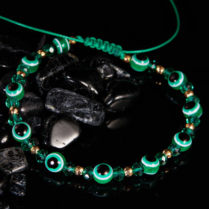 Rainbow Eye Crystal Bead Pull Adjustable Bracelet